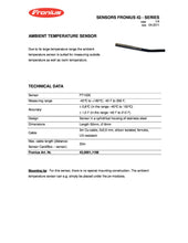 Load image into Gallery viewer, Technical Data for Fronius Ambient Temperature Sensor