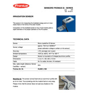 Load image into Gallery viewer, Technical Data for Fronius Insolation (Irradiation) IG Sensor