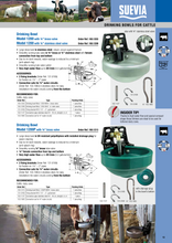 Load image into Gallery viewer, Spec Sheet for Suevia Water Bowl for Cattle and Cows, Model # 1200 (with Anti-Spillage Rim)