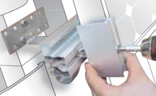 Load image into Gallery viewer, Photo of person installing Schletter End Clamp, Rapid2+, 40mm, Grounding