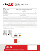 Load image into Gallery viewer, Page 2 of datasheet for SolarEdge Firefighter Gateway (SE1000-CCG-F)