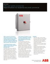 Load image into Gallery viewer, Page 1 of datasheet for ABB Rapid Shutdown Kit, 4 strings-2 out
